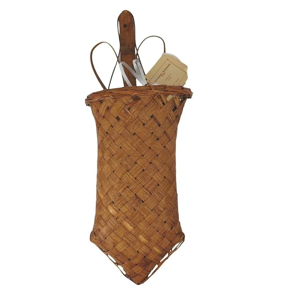 Hanging Basket Wall Pocket Flowers Cutlery Woven Italy Very Unique Handmade
